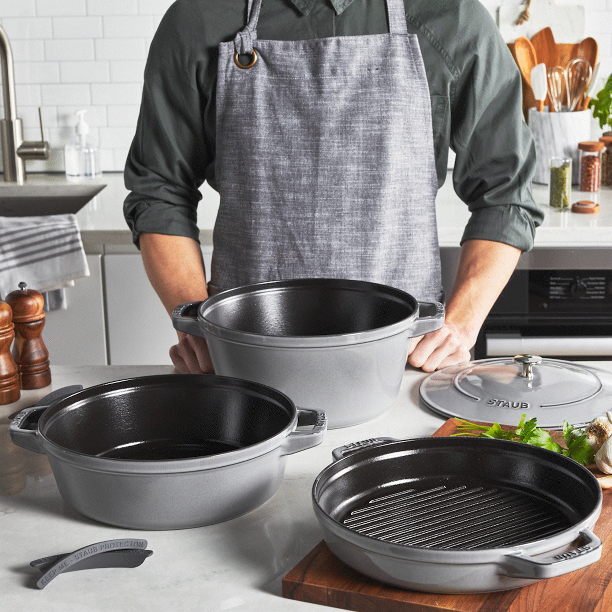 Staub 4-piece Stackable Cast Iron Cookware Set | Costco