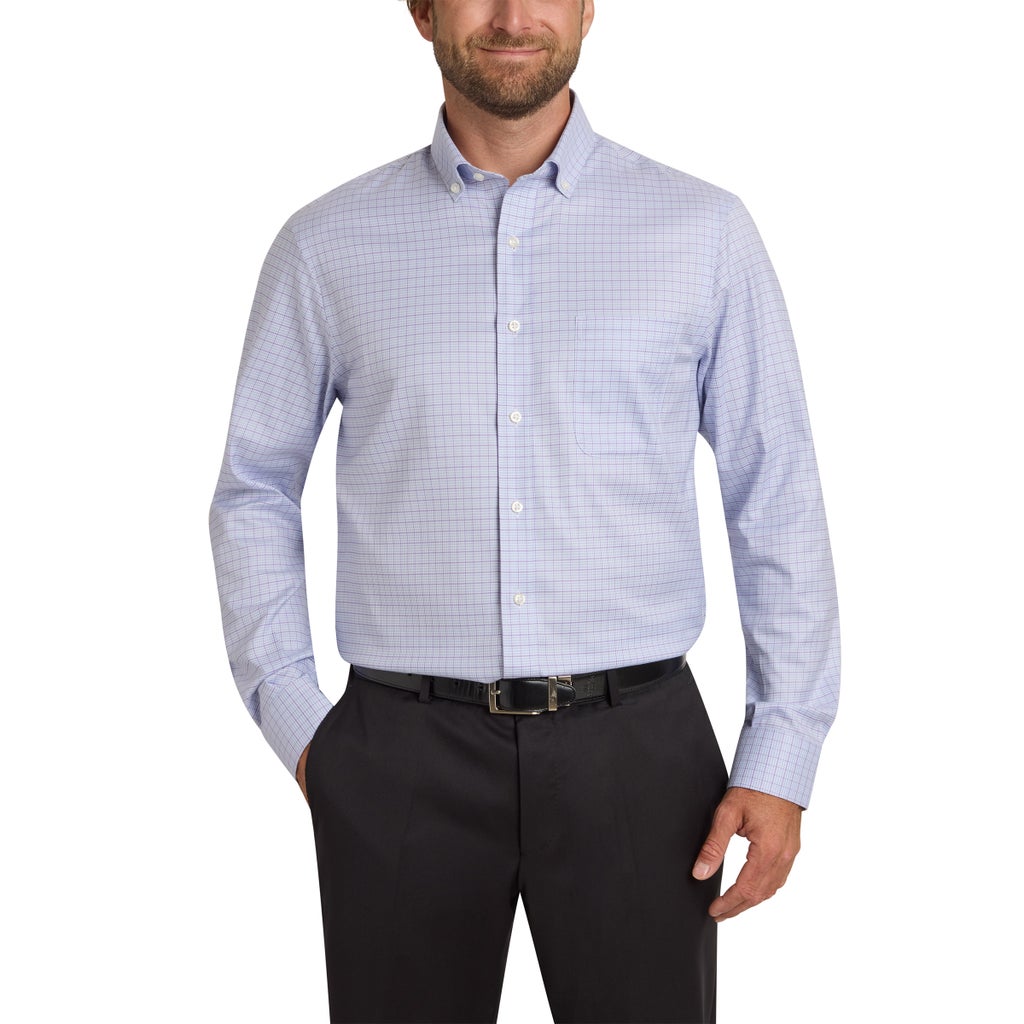 Kirkland Signature Men’s Traditional Fit Dress Shirt, Blue Purple Twill ...