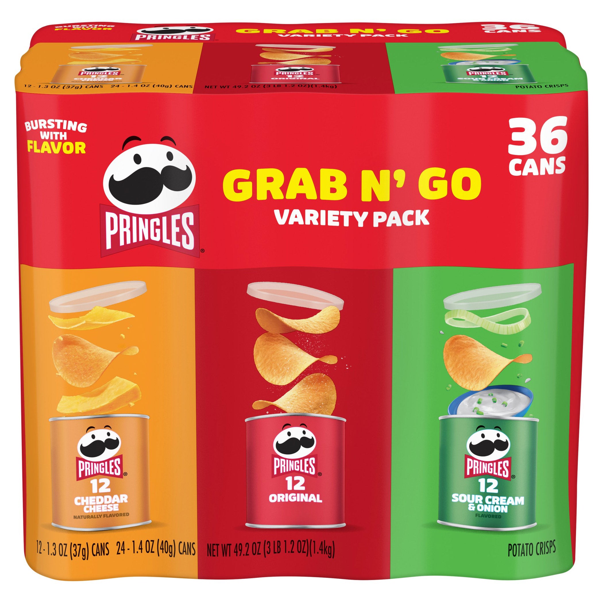 Pringles Grab & Go Potato Crisps, Variety, 36-count | Costco