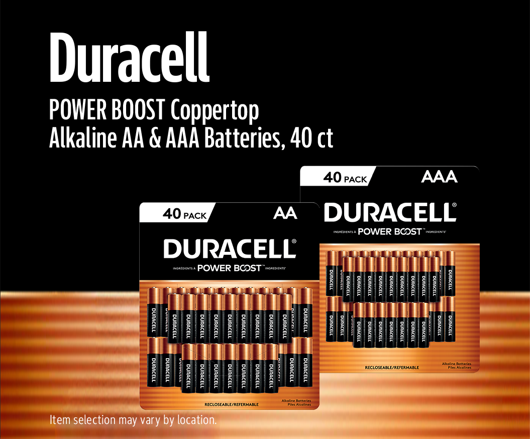 Duracell  POWER BOOST Coppertop Alkaline AA & AAA Batteries, 40 ct