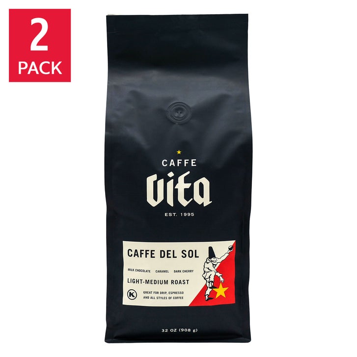Caffe Vita Coffee Caffe Del Sol Blend Whole Bean, Medium Roast, 2