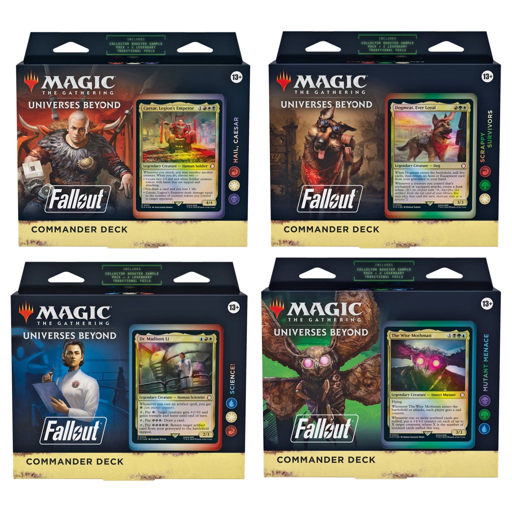 magic the gathering fallout booster box Magic: TCG Universes Beyond Collector 2x Lot Of those Magic: The Gathering Fallout Commander