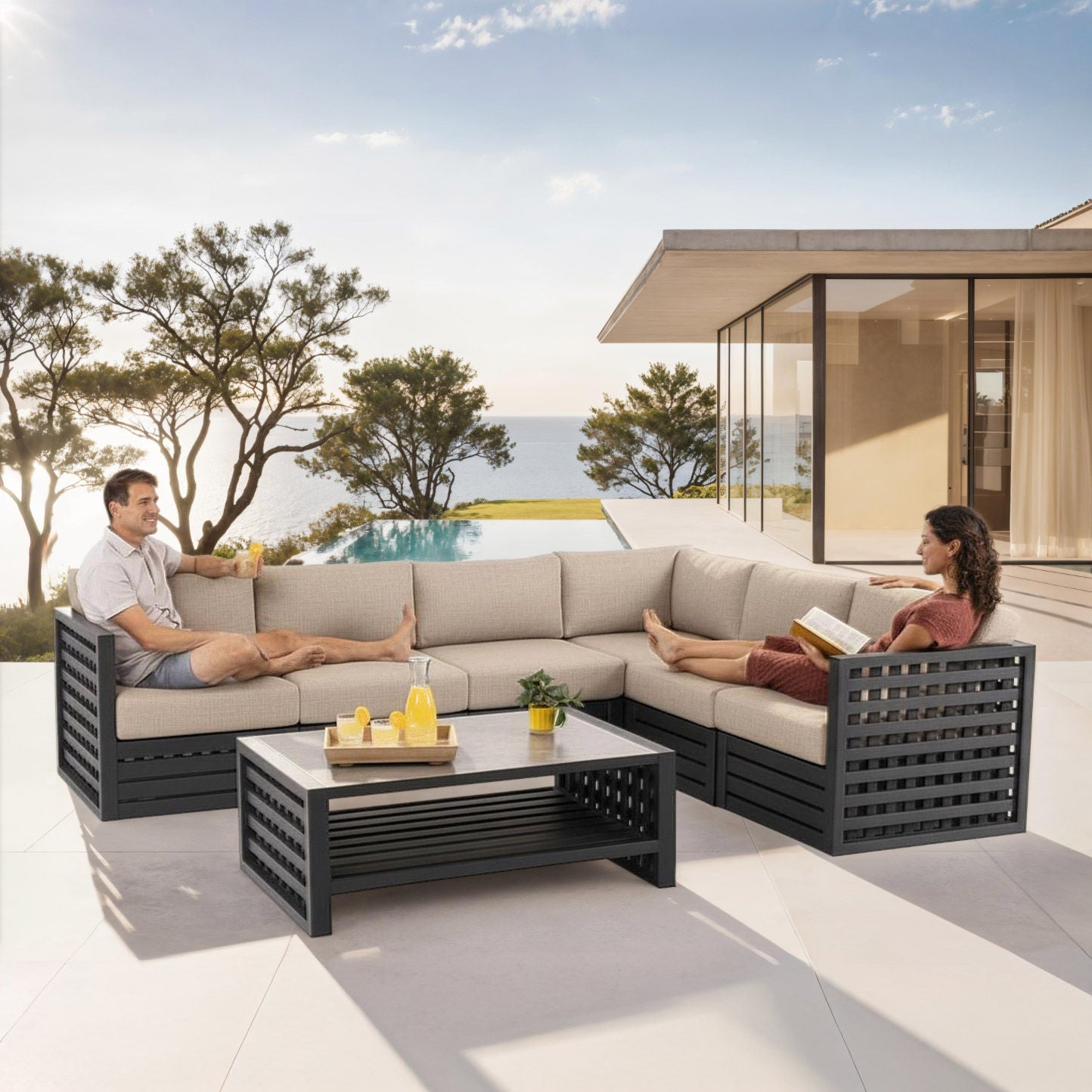 MoDe Halifax 7-piece Modular Outdoor Seating Set | Costco