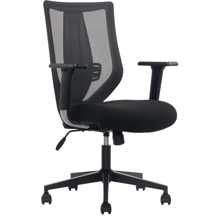 True Innovations Mesh Swivel Office Chair with Metal Base, Black