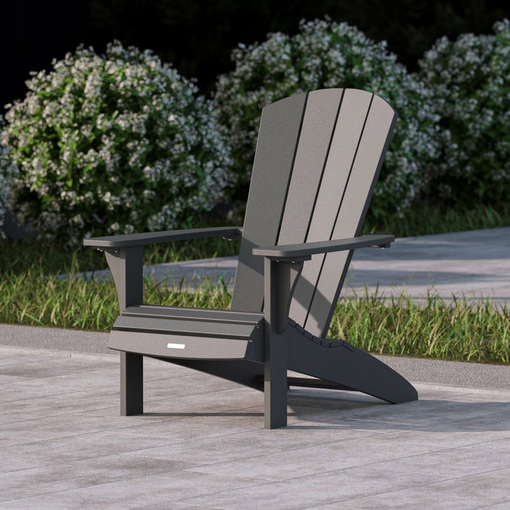 Leisure Line Outdoor Patio Fanback Adirondack Chair by Tangent