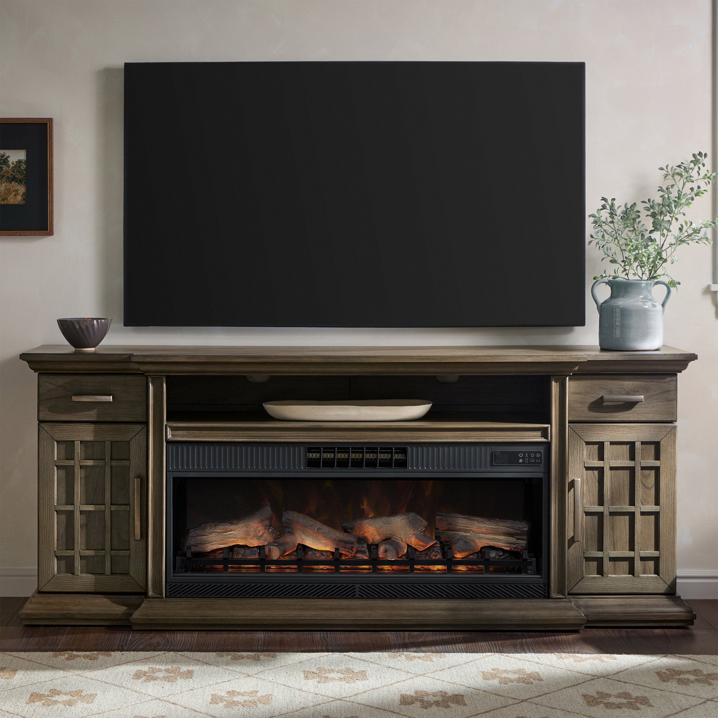 Tresanti Everett TV Console with ClassicFlame CoolGlow 2-in-1
