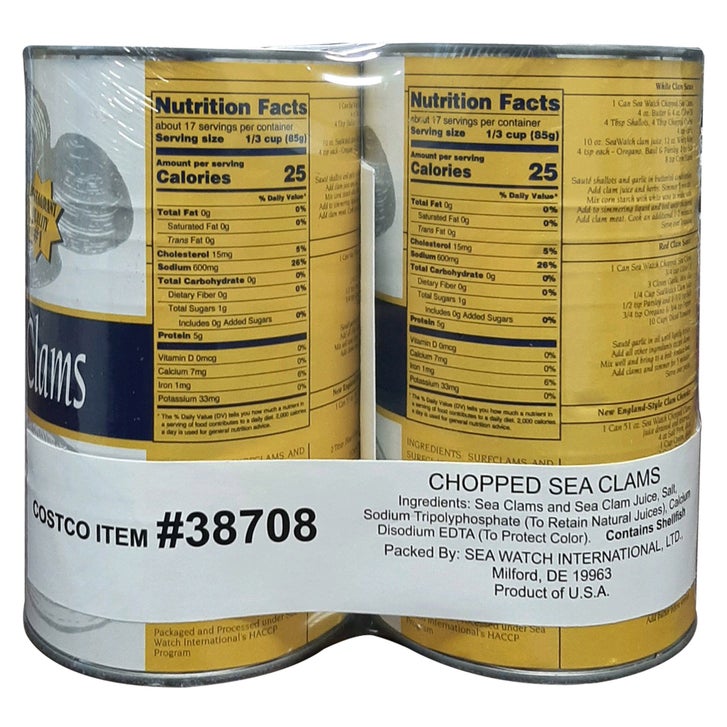 Sea Watch, Chopped Sea Clams, 51 oz, 2-Count | Costco