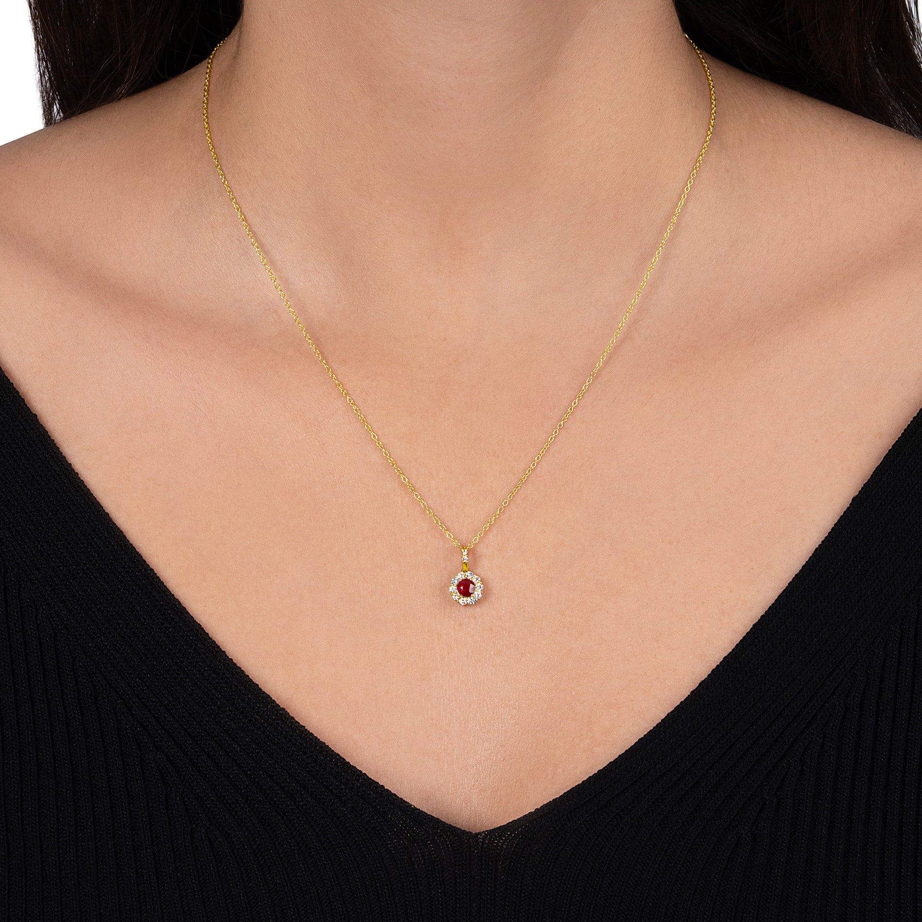 Gemstone Necklaces Costco Ruby Necklace Ruby And Diamond 14kt Yellow Gold Pendant