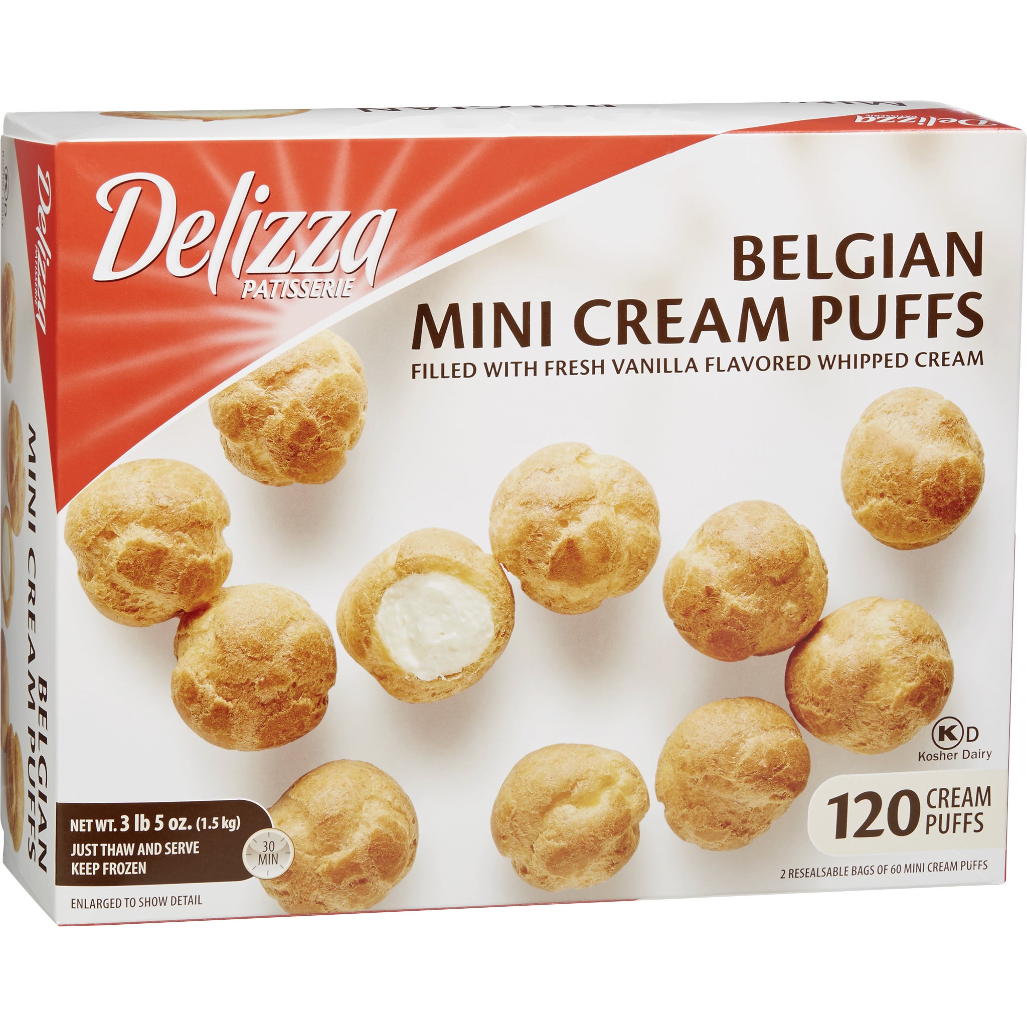 Delizza Patisserie Belgian Mini Cream Puffs, 120 ct | Costco