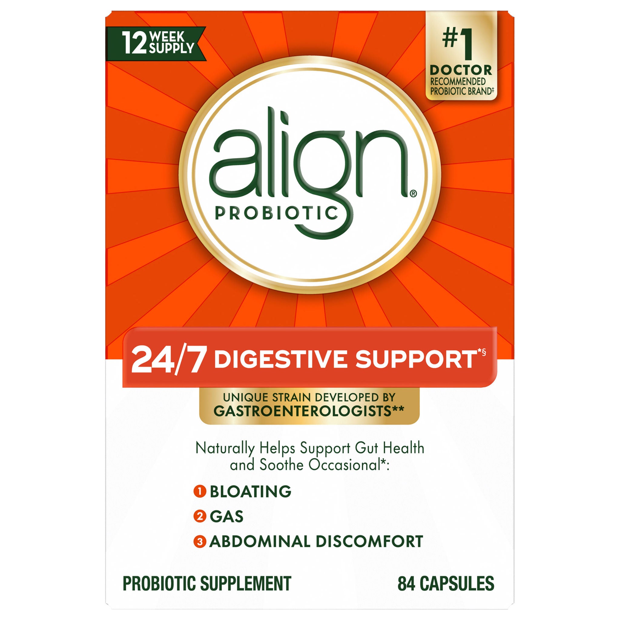 Align Probiotic Supplement, 24/7 Digestive Support, 84 ct | Costco