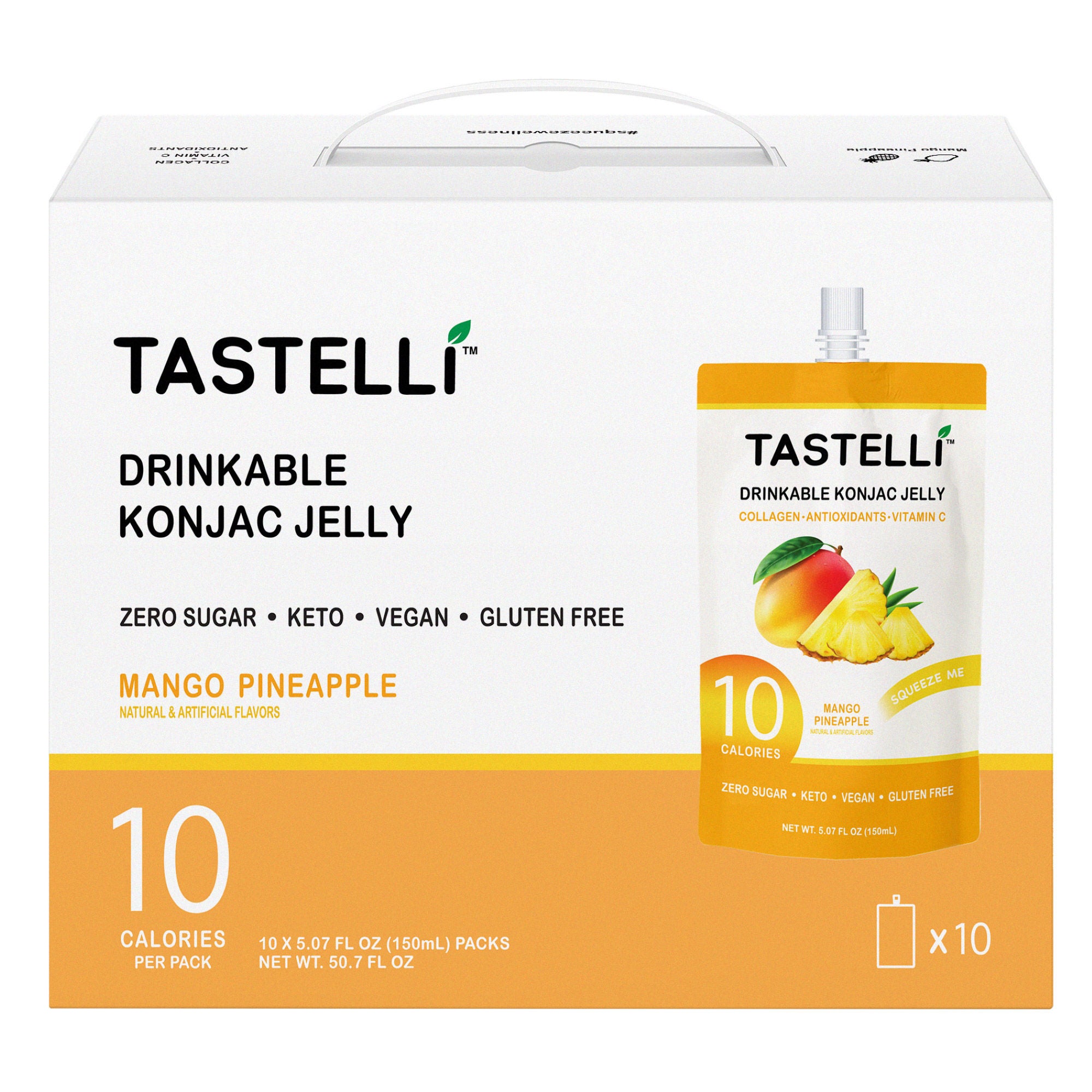 TASTELLI KONJAC JELLY MANGO PINEAPPLE 10 - 5.07 OZ