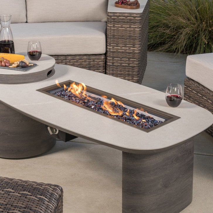 SunVilla Middleton 7-piece Fire Outdoor Patio Sectional Seating