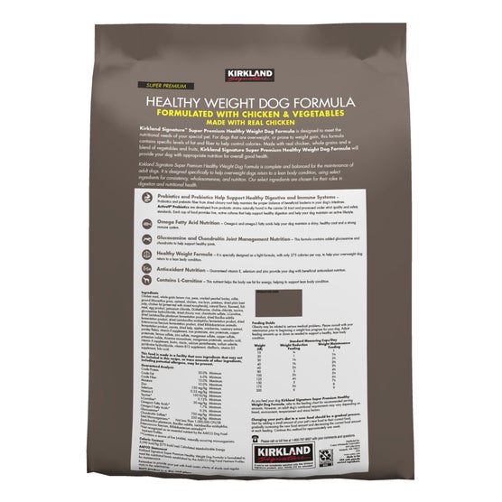 Kirkland Signature Healthy Weight Formula Chicken and Vegetable Dog Food, 25 lbs