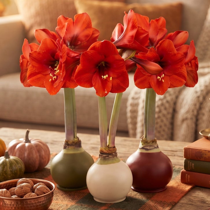 Bloomaker Fall Harvest Waxed Amaryllis Trio, No Water Needed | Costco