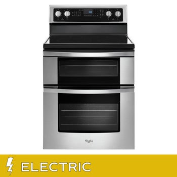 Whirlpool 30 in 6.7 cu ft. Stainless Steel Electric Double Oven Range with True European Convection