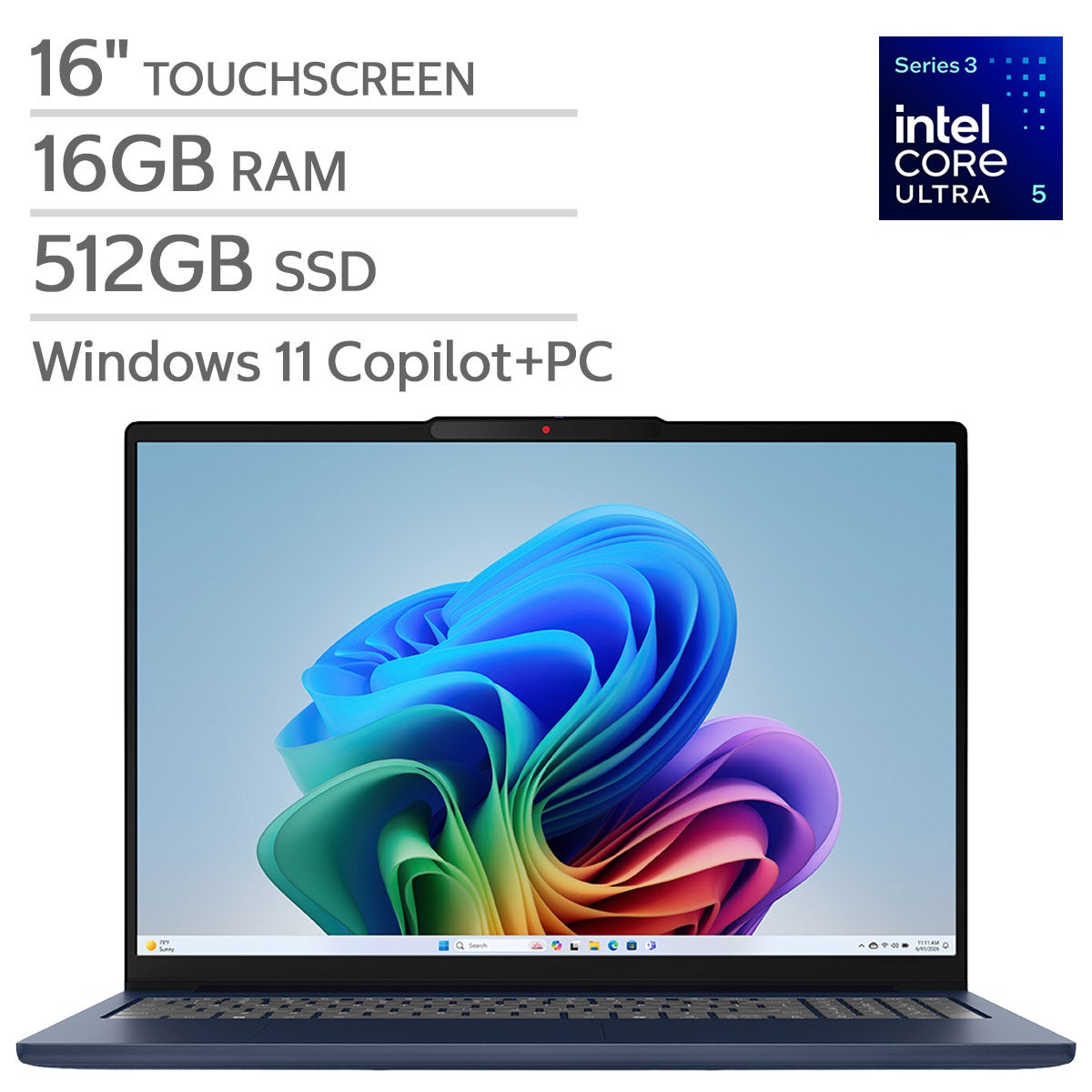 Lenovo IdeaPad Slim 5i 16" Touchscreen Copilot+ PC Laptop — WUXGA (1920 x