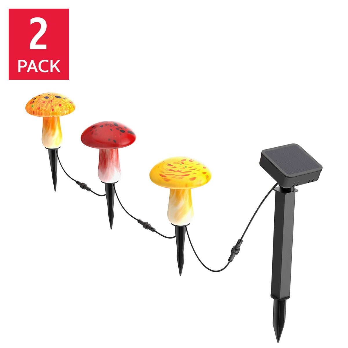 Infinity X1 Glass Solar Mushroom Landscape Lights, 2-pack | Costco