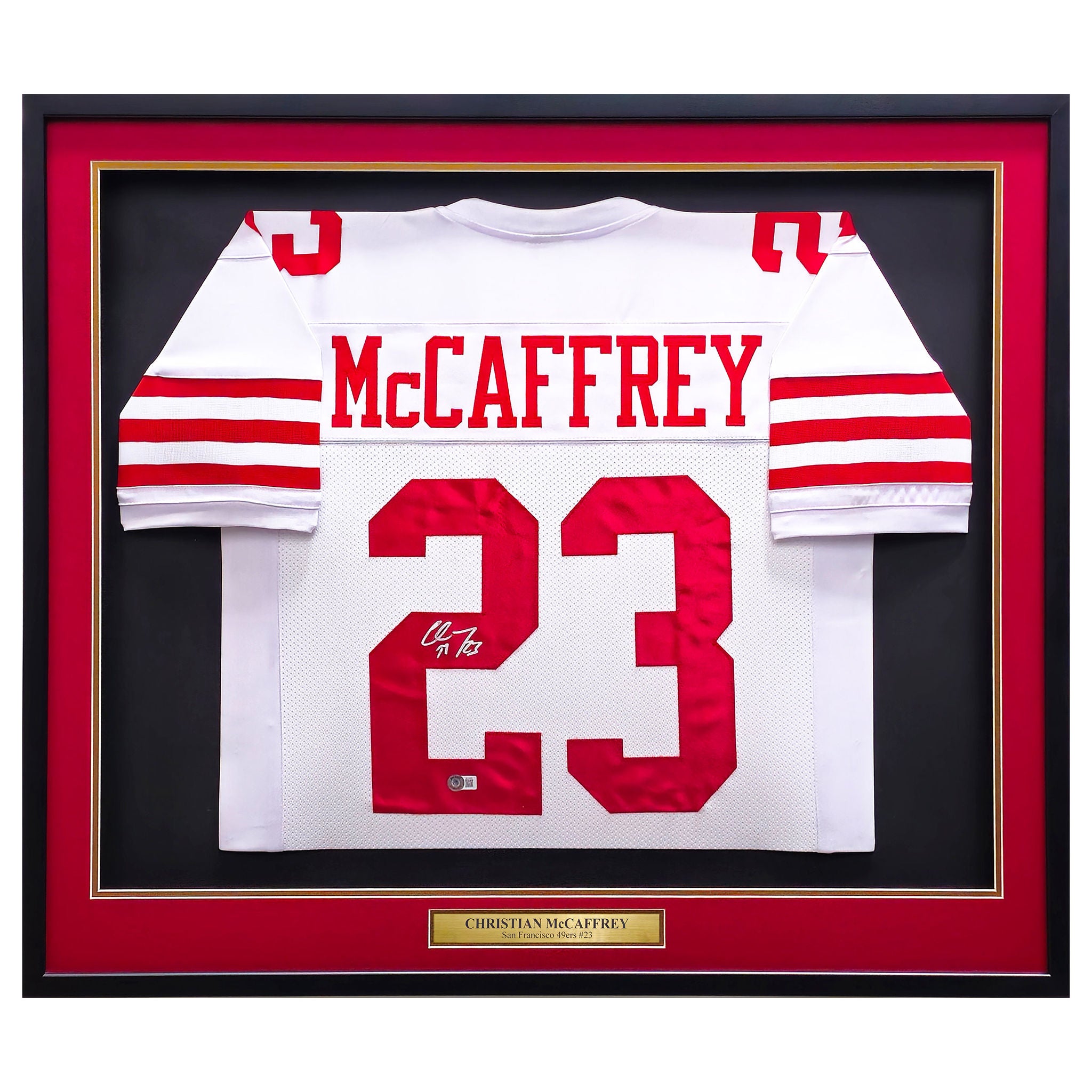 Christian McCaffrey Autographed San Francisco 49ers Framed White