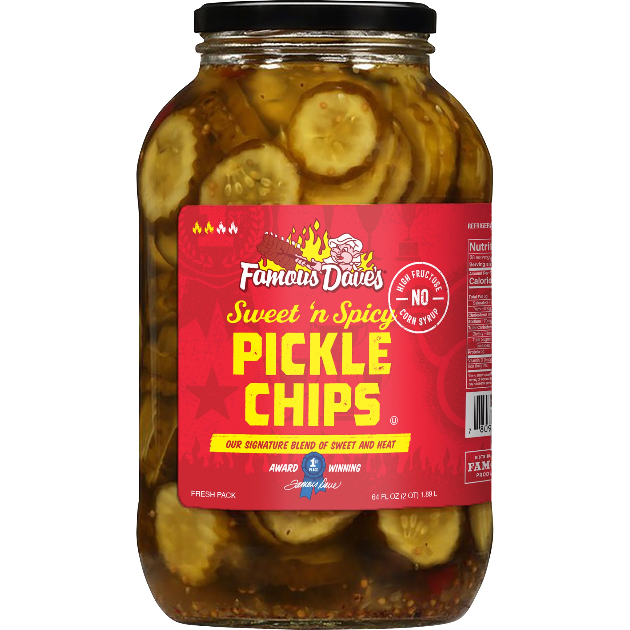 Famous Dave's Sweet 'n Spicy Pickle Chips, 64 fl oz | Costco
