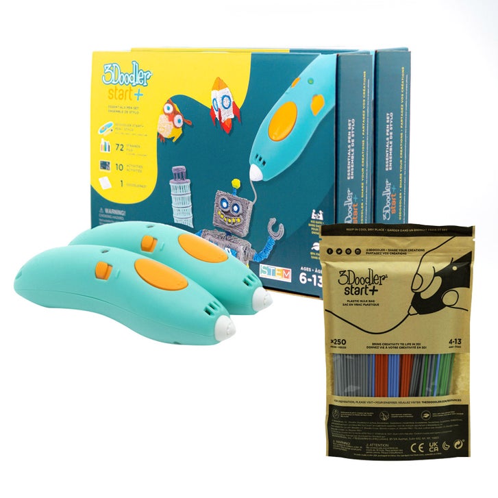 3Doodler Start+ 3D Pen Twin Pack Bundle with Bonus Refills