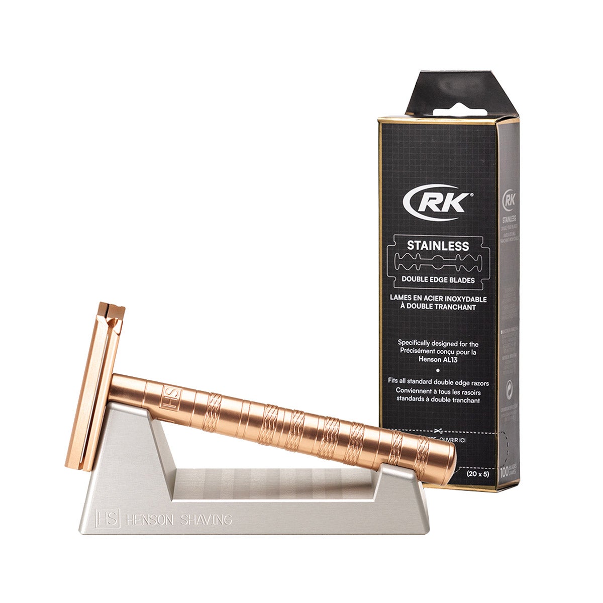 Henson AL13 Copper Aluminium Safety Razor with Stand | Costco