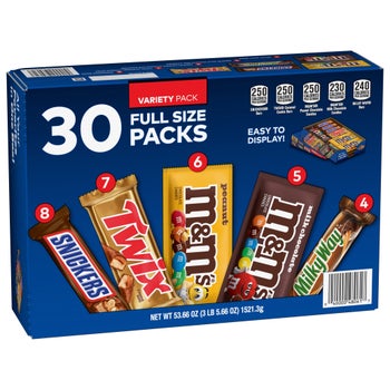 Select Costco Warehouse: 30-Ct Mars M&M's, Snickers Full-Size Chocolate Bar Pack $22.50 (Pricing/Availability Will Vary)