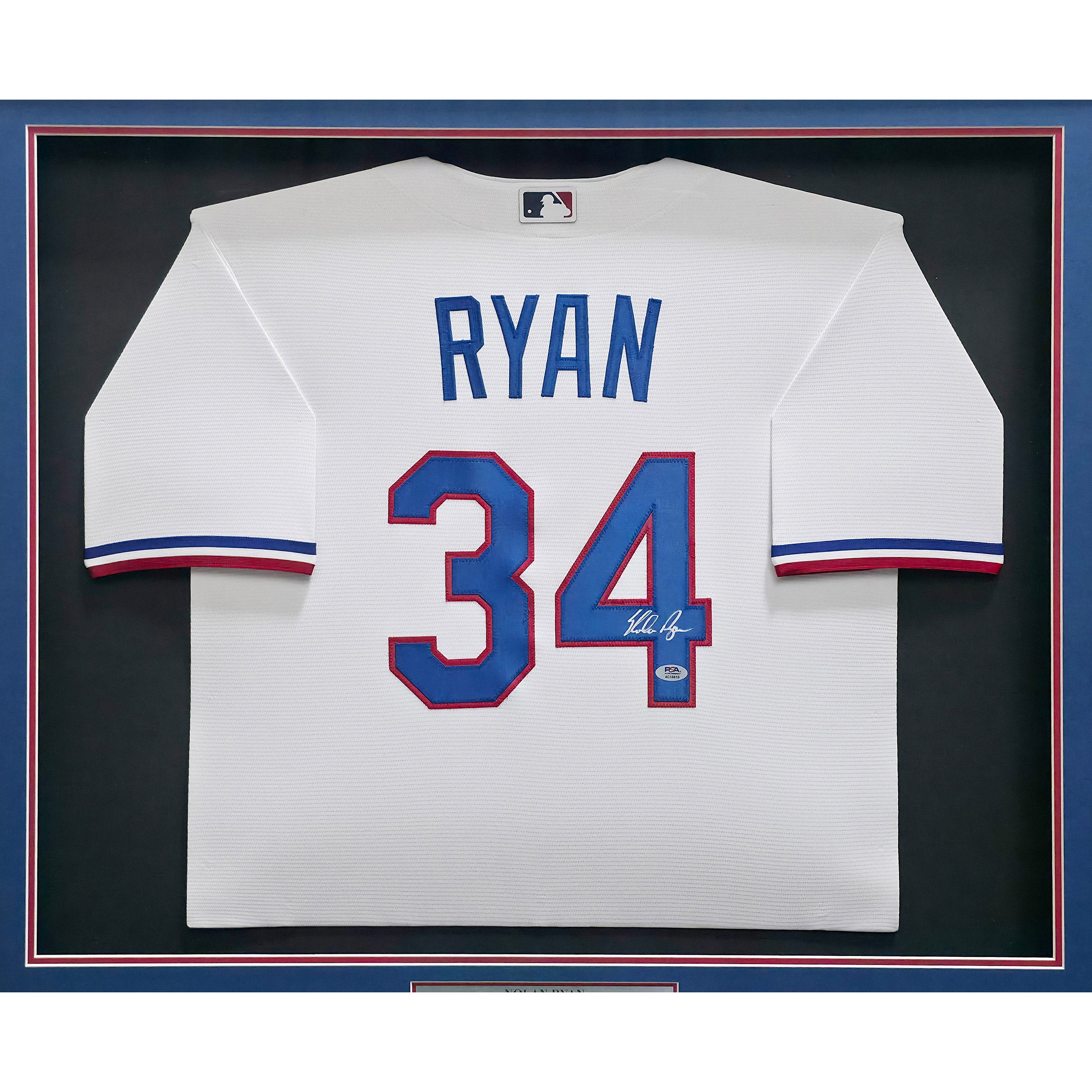 Nolan Ryan Autographed Framed White Nike Texas Rangers Jersey