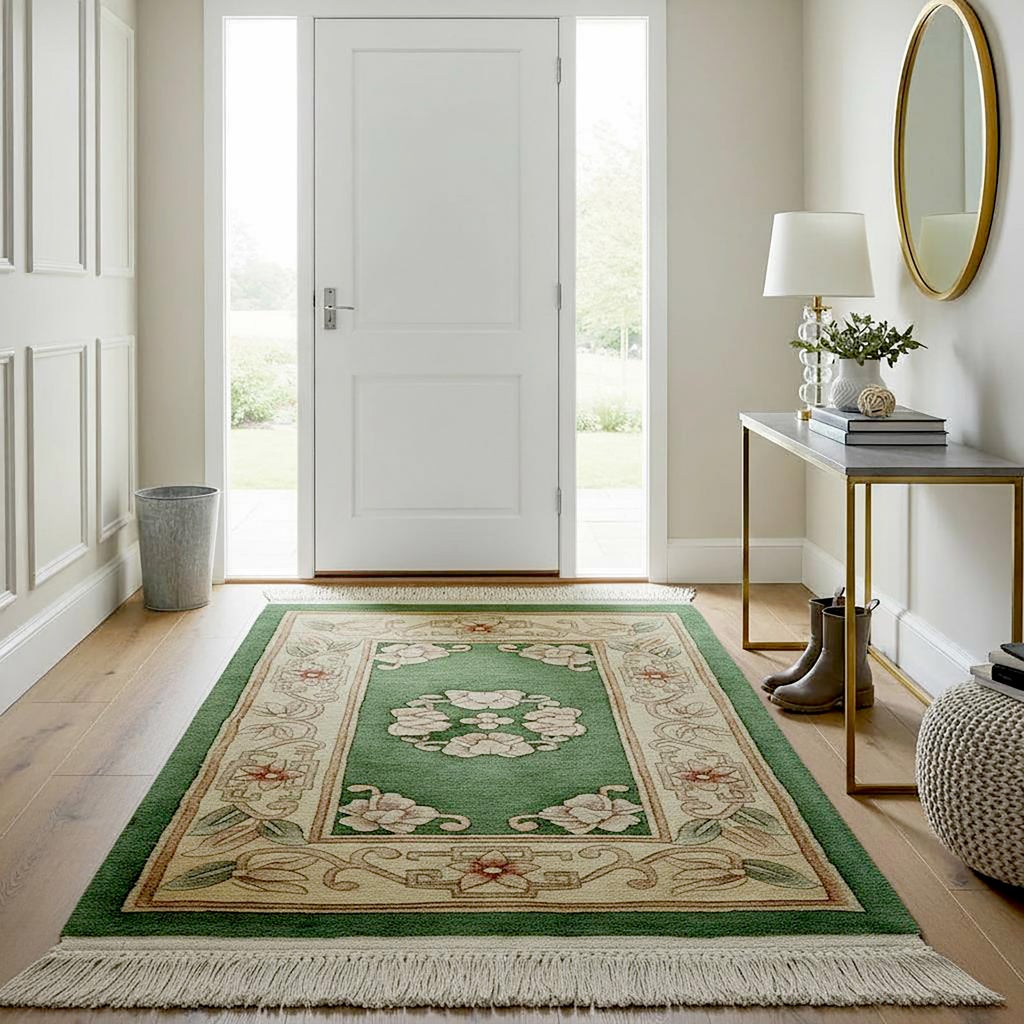 Pagoda Hand Knotted Rug Collection, Vernier Green | Costco
