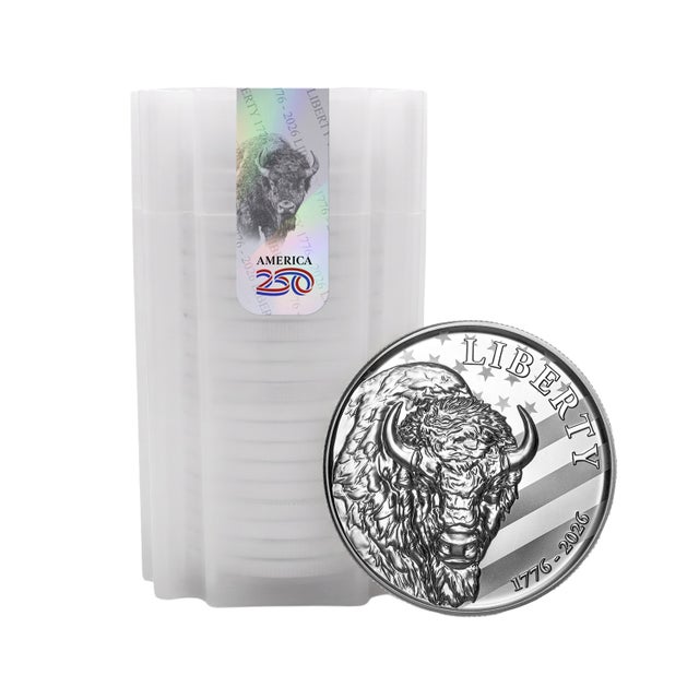 1 oz 2026 America 250 Buffalo Round Tube of 20