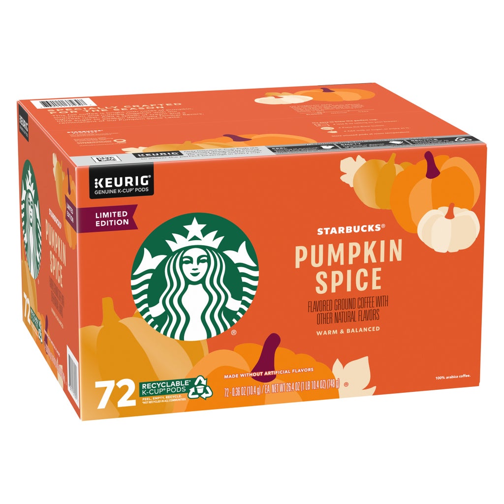 Starbucks Pumpkin Spice Flavored Coffee K-Cup Pods, 72-count | Costco