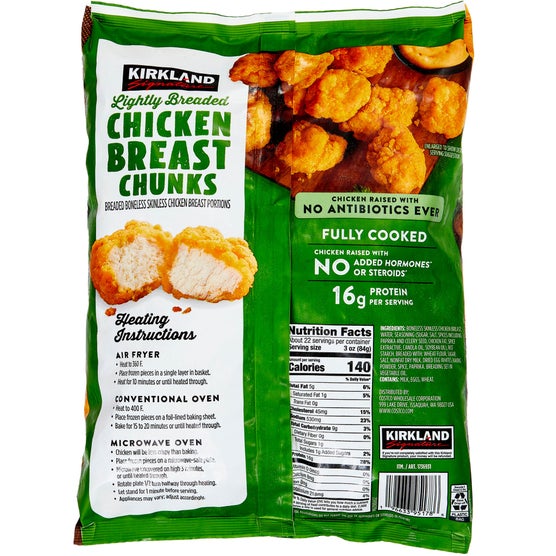 Kirkland Signature Lightly Breaded Chicken Breast Chunks, Boneless ...