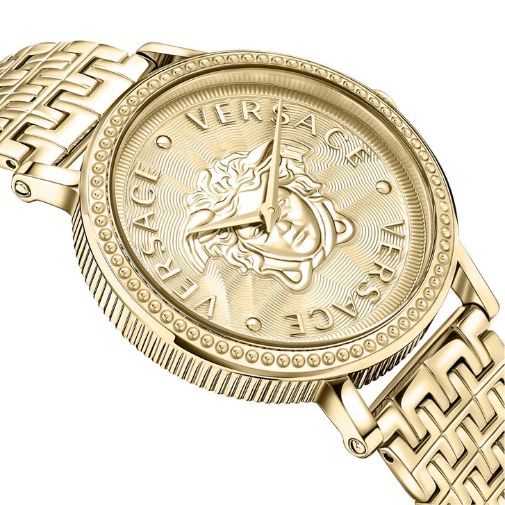 Versace V-Dollar Gold Tone Stainless Steel Swiss Women's Quartz