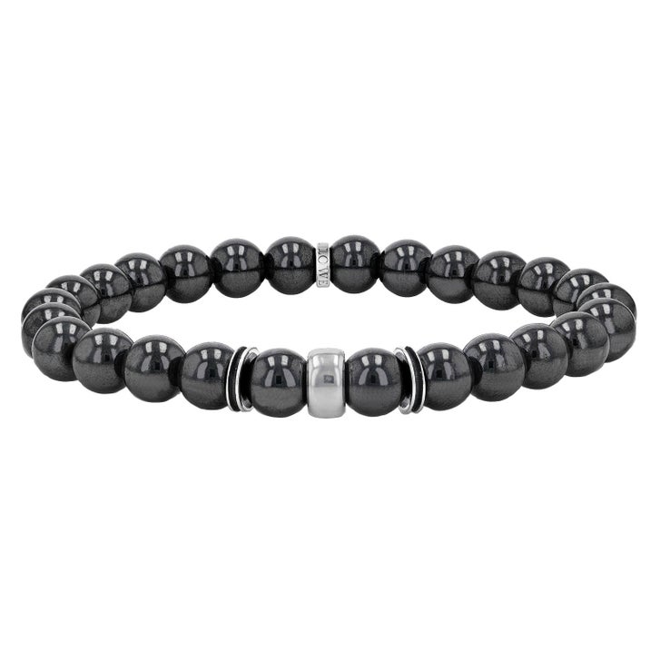 Mr. Lowe by Sheryl Lowe Hematite Beaded Bracelet with Sterling