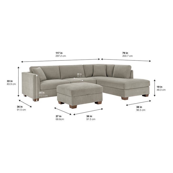 Thomasville オットマン Thomasville Walsen Sectional with Storage Ottoman | Costco