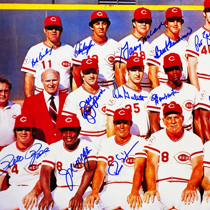 1976 Cincinnati Reds 'Big Red Machine' Team Autographed Framed 24” x 36 ...