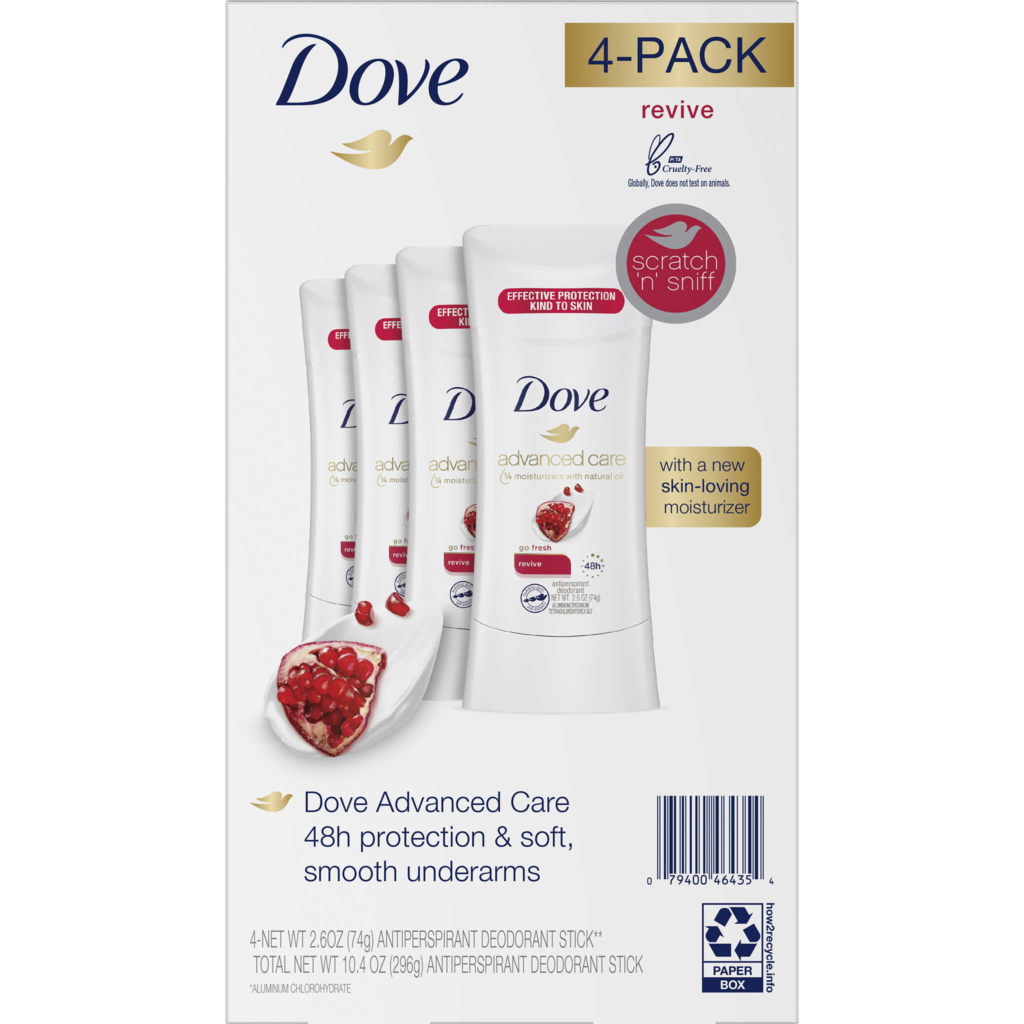 Dove Advanced Care Antiperspirant Deodorant Stick, Go Fresh Revive