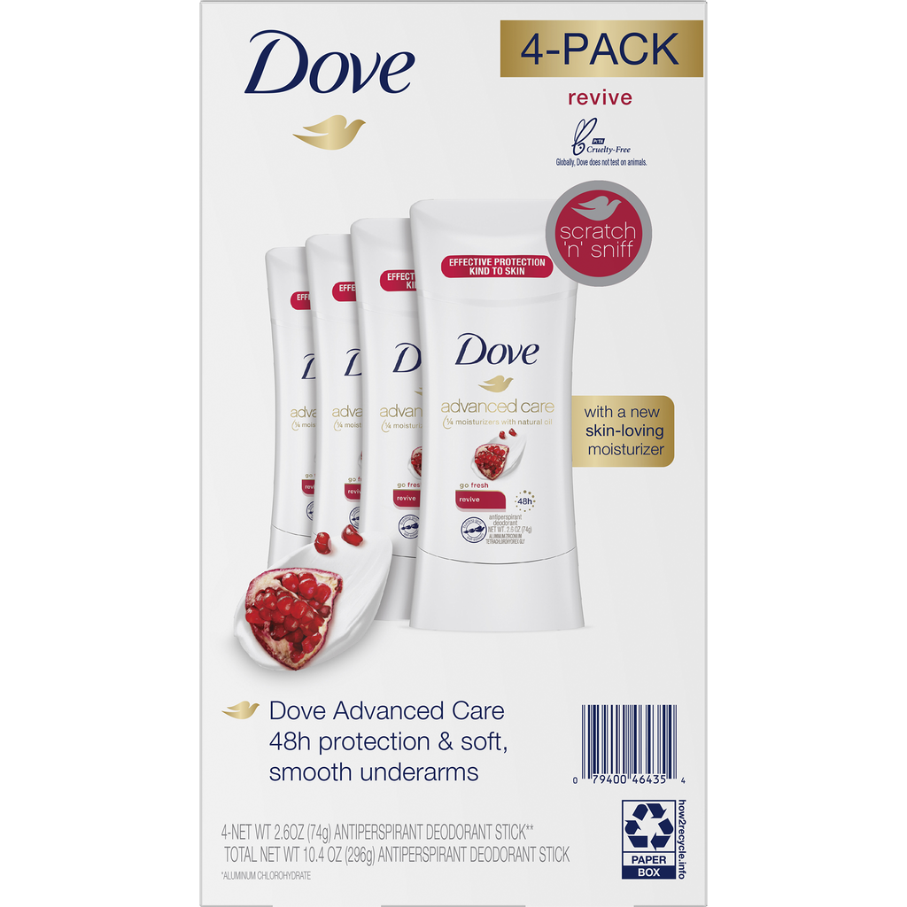Dove Advanced Care Antiperspirant Deodorant Stick, Go Fresh Revive