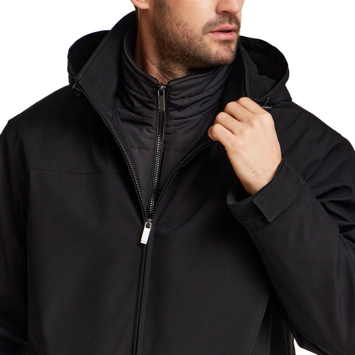 Weatherproof Men's Ultratech Jacket Windproof Water Resistant Removable Hood S-3 - product detail image 4