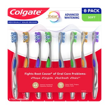 Colgate Total Advanced Whitening Toothbrush, 8-pack