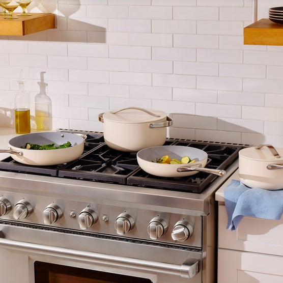 Caraway 18-piece Ceramic Cookware Set | Costco