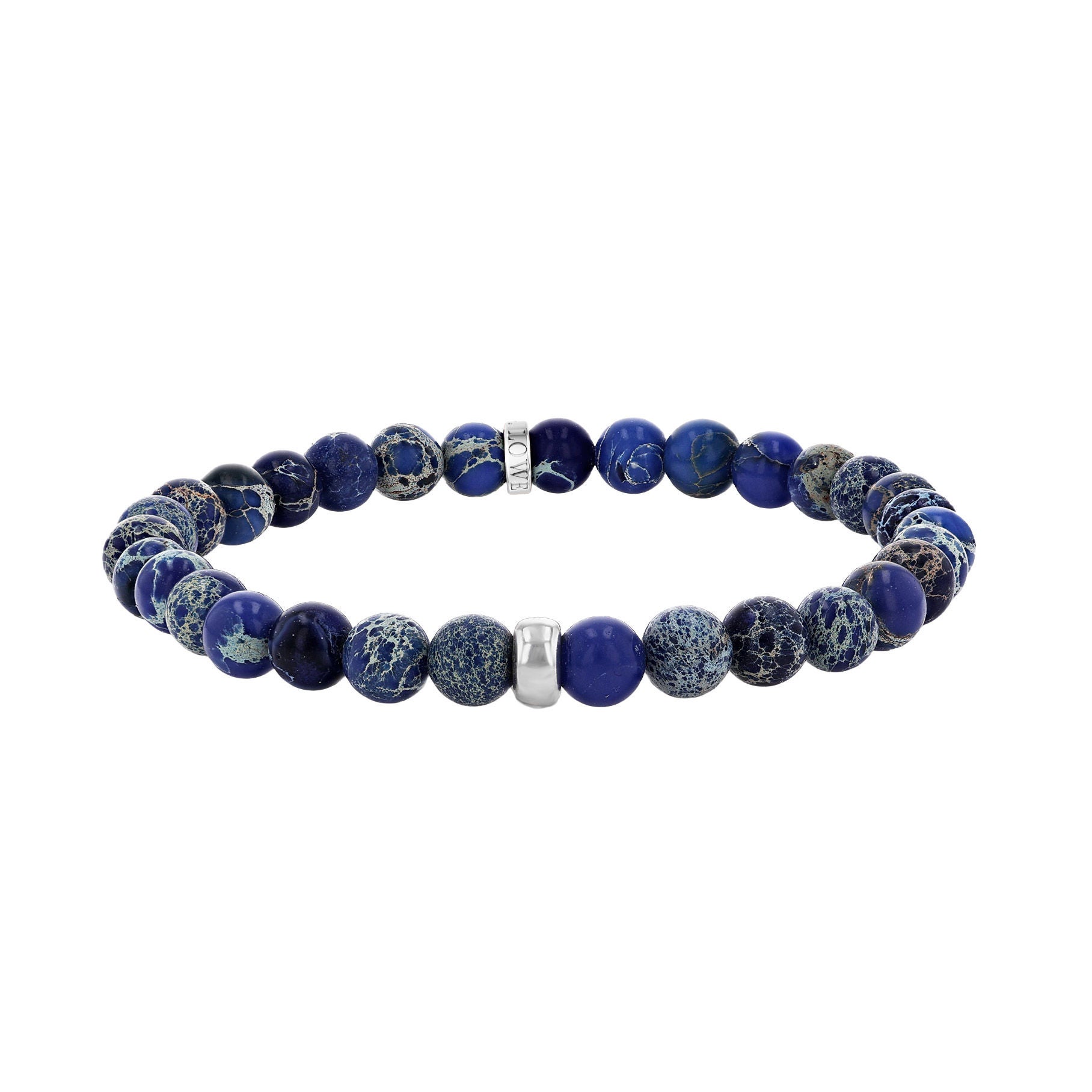 Mr. Lowe by Sheryl Lowe Jasper Beaded Bracelet with Sterling