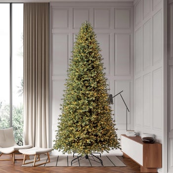 3.6m (12 ft) Pre-Lit Aspen Artificial Christmas Tree, 4,430 Color-Changing Radiant Micro Twinkle LED® Lights