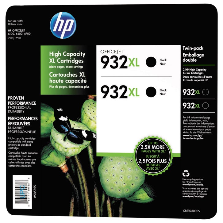 HP Officejet 932XL インクカートリッジ ブラック HP 932XL High Yield Ink Cartridge, Black, 2-Count | Costco