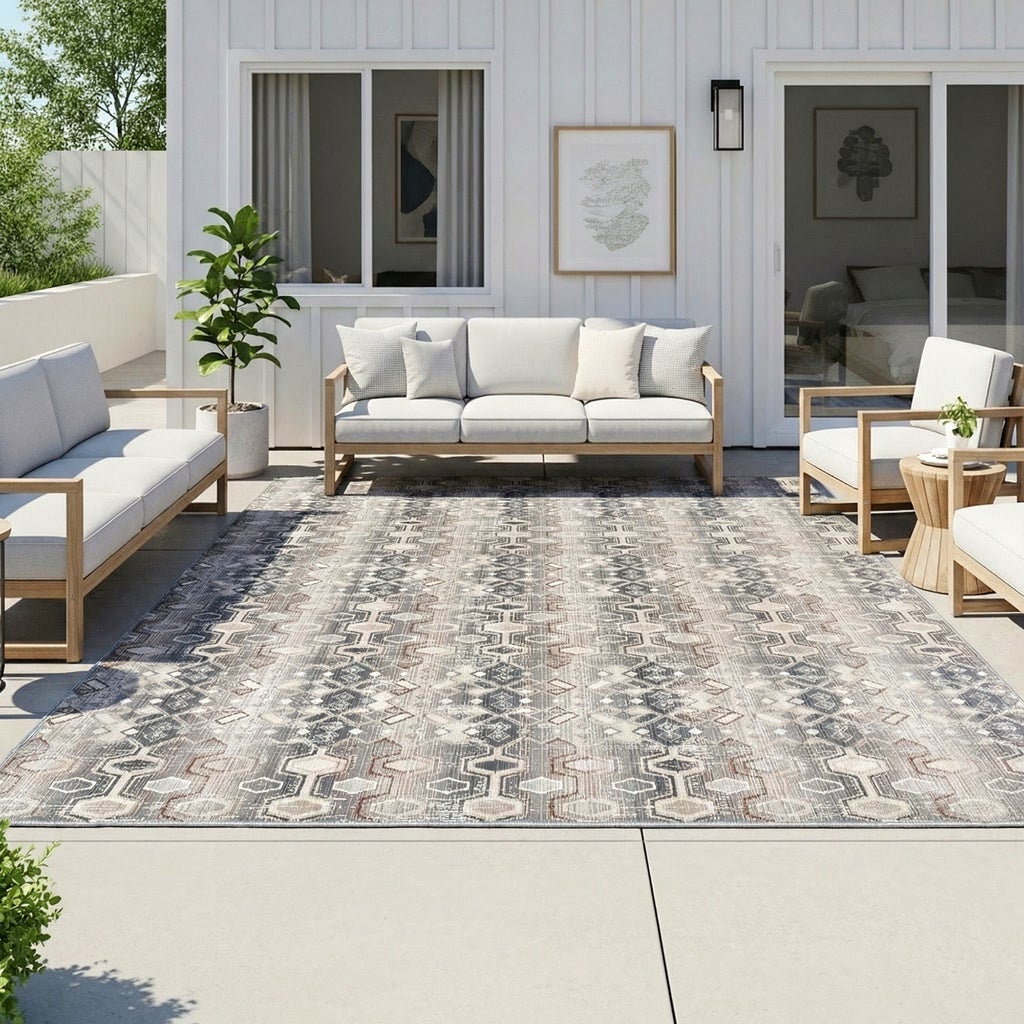 Sierra Indoor/Outdoor Area Rug, Mohave Gray Beige, 7’10” x 10’ | Costco