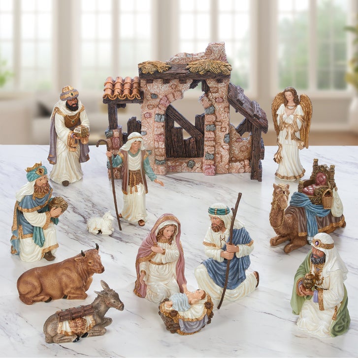 Kirkland Signature Hand Painted Nativity 14-piece Set | Costco