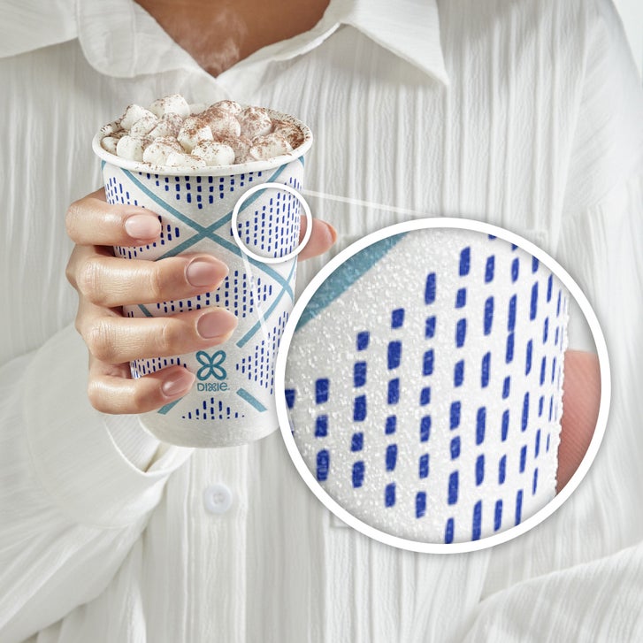 Dixie To Go Insulated Paper Hot or Cold Cup, Coffee Haze, 12 oz