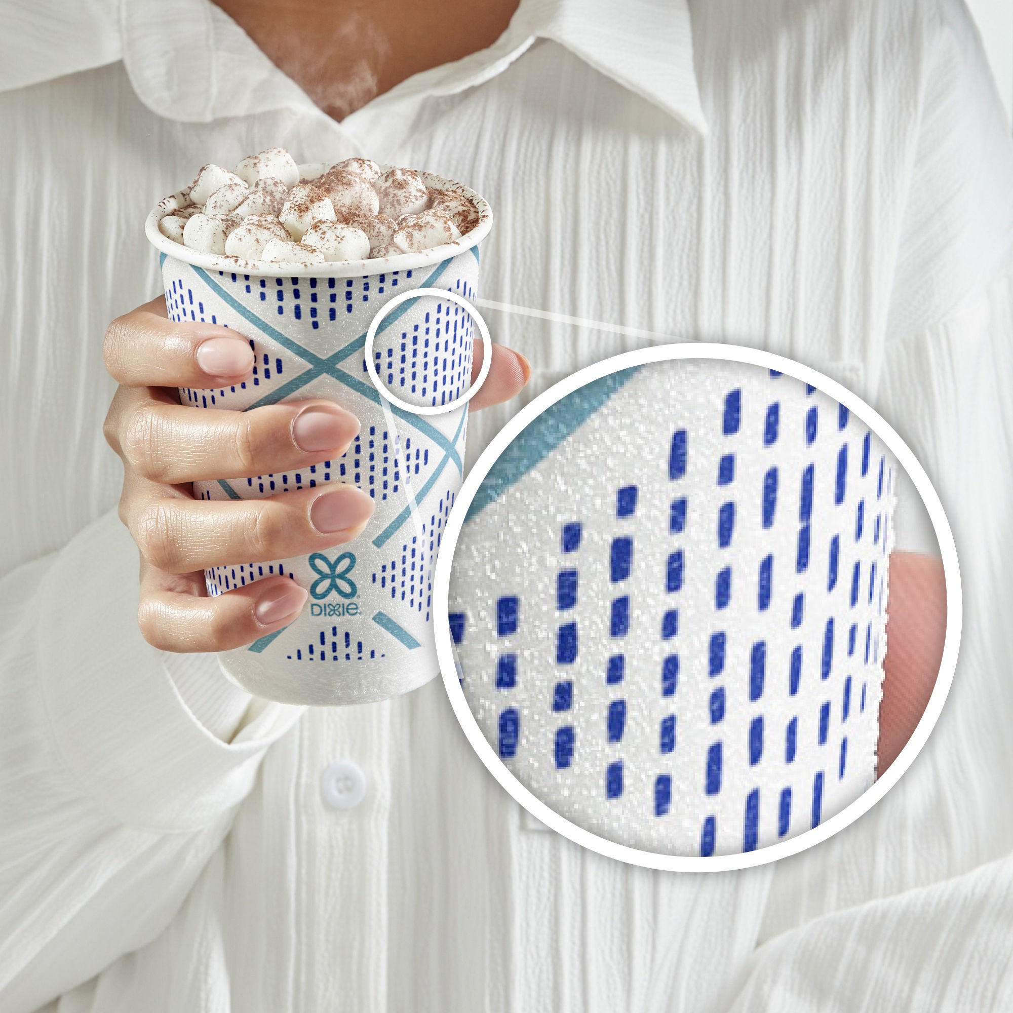 Dixie To Go Insulated Paper Hot or Cold Cup, Coffee Haze, 12 oz