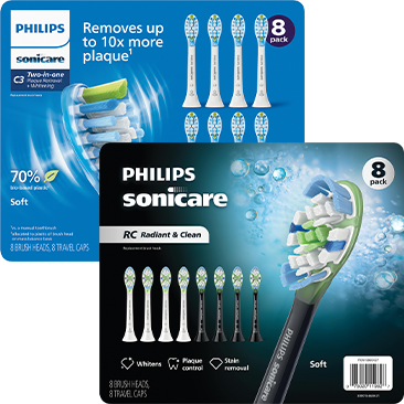 Philips Sonicare Two-in-One Plaque Removal + Whitening AND/OR Radiant & Clean All-in-One Replacement Brush Heads