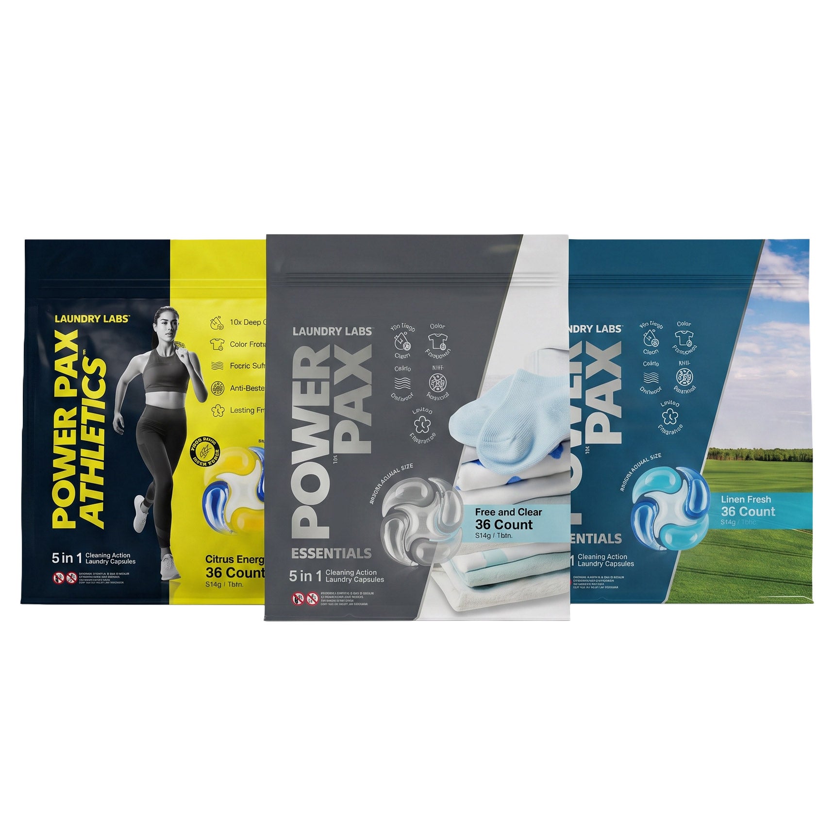 Laundry Labs Power Pax 5-in-1 Advanced Care Laundry Capsules 108-count - Variety Bundle