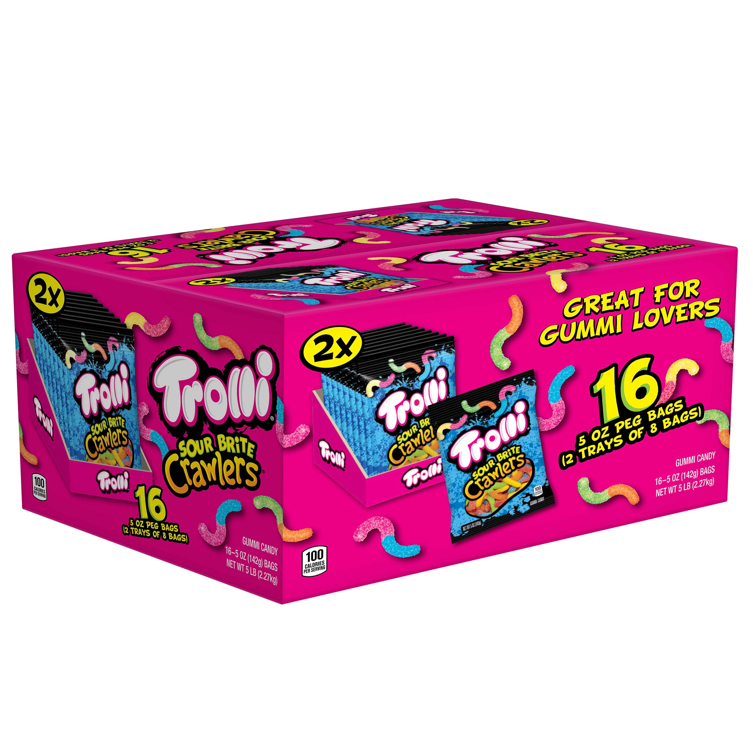 Trolli Sour Brite Crawlers Candy, 5 oz, 16-count | Costco